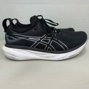 ASICS Gel Nimbus 25 Wide Black Running Shoes Men’s 10.5 Max Cushion Low Mileage